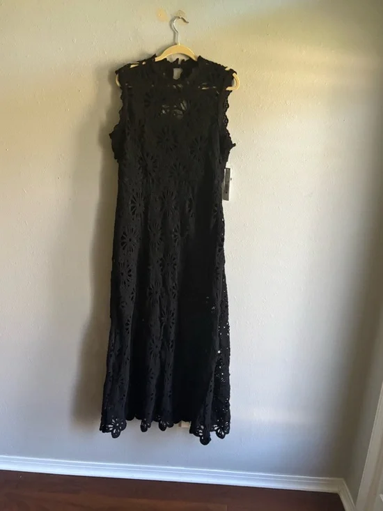 Aqua black Crochet Maxi Dress - Picture 4 of 6